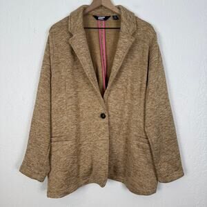 Lands' End Women's Sweater Fleece Blazer Jacket Size 1X